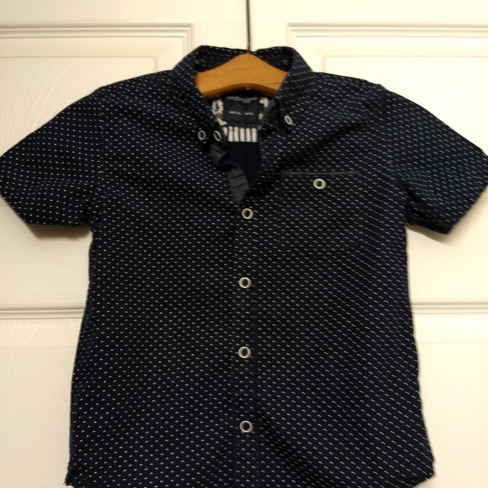 Denim And Flower Boy's Blue Dot Shirt Size 5/6